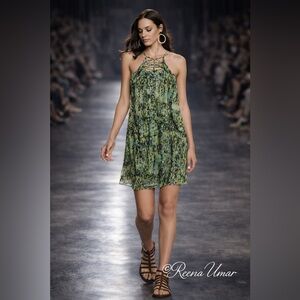 BCBGMAXAZRIA “Kaia” Silk Print Short Dress – NWT – XS